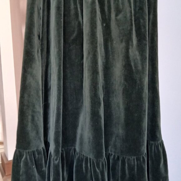 Gunne Sax Vintage dark green cotton velvet skirt Size 5 - Picture 4 of 12